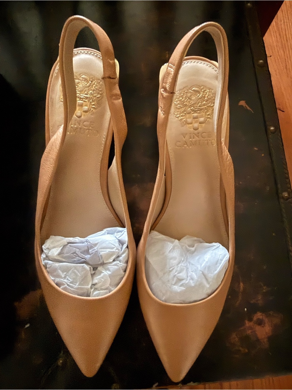 Vince Camuto Women's Tan Pointed Slingback Pumps